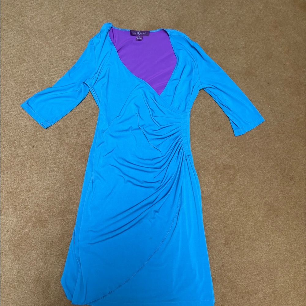Coldwater Creek Vibrant Blue Asymmetrical Dress